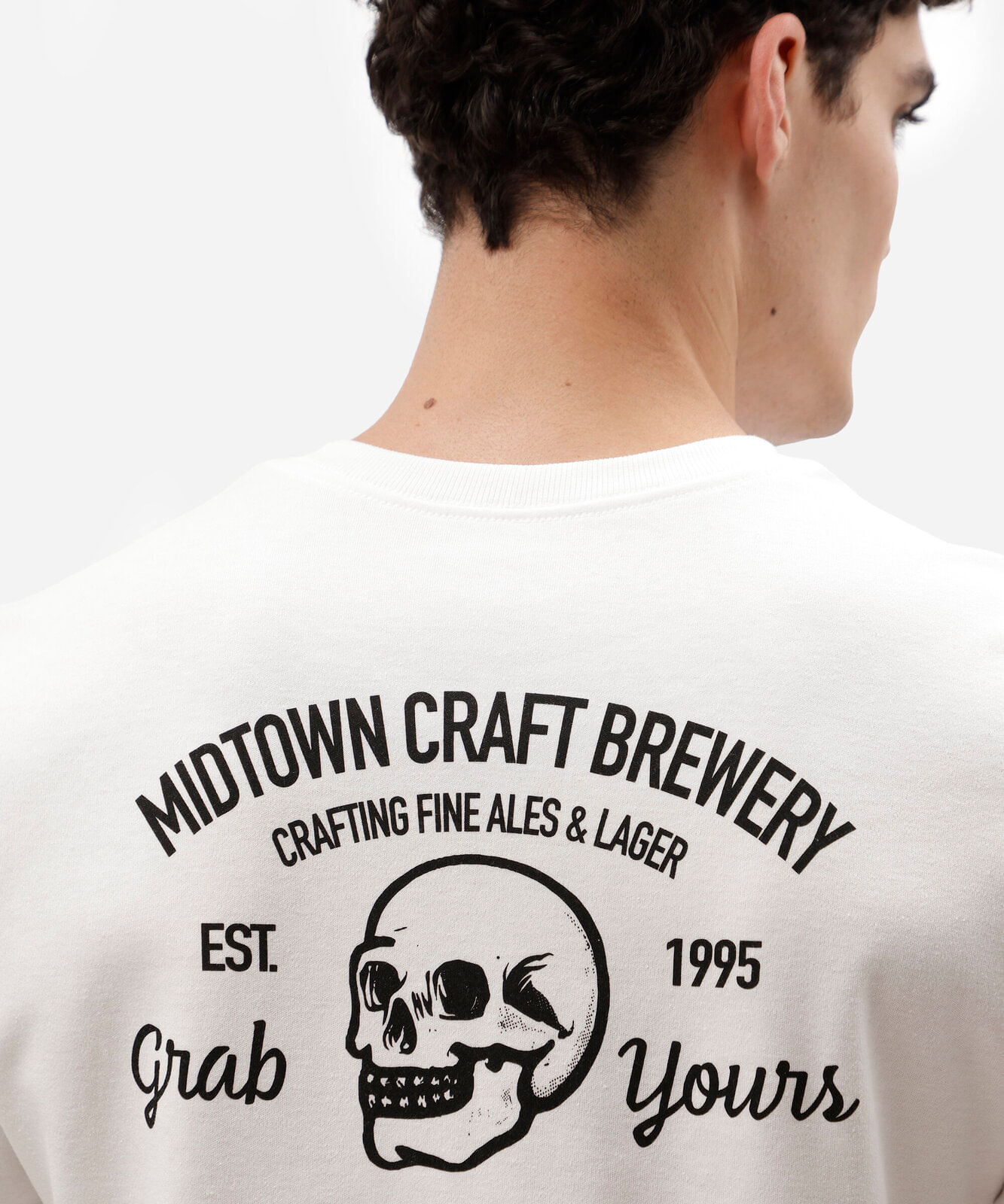 camiseta masculina com algodão manga curta estampada off white