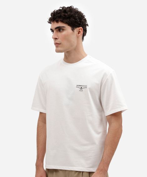 camiseta masculina com algodão manga curta estampada off white