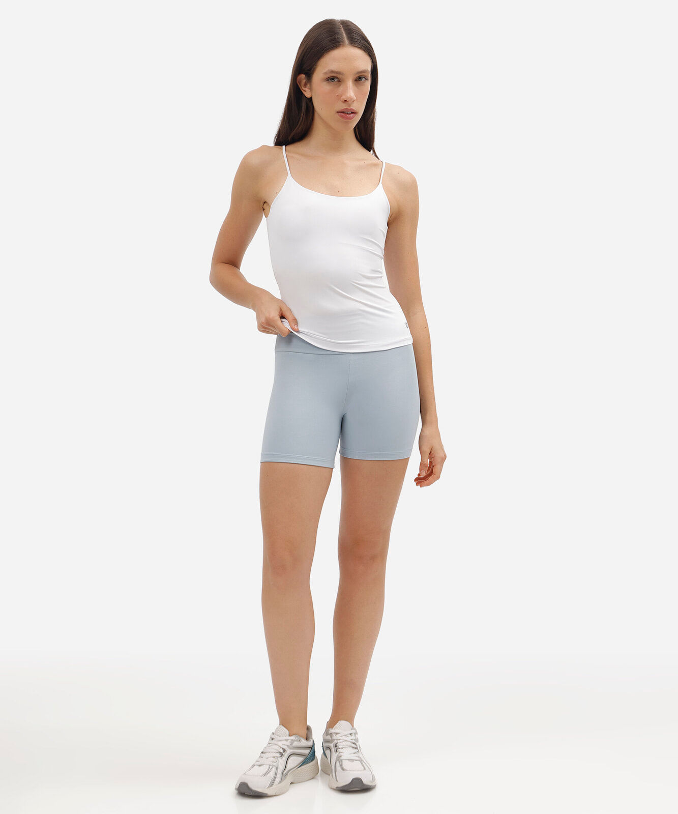 bermuda esportiva feminina cintura alta azul