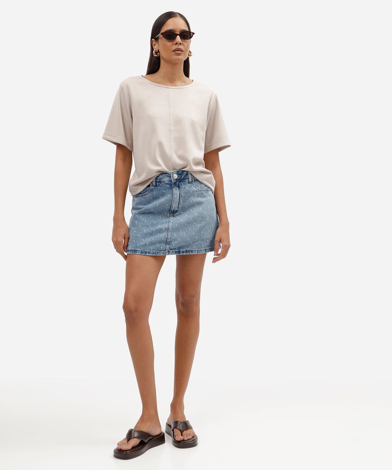 blusa feminina com viscose manga curta scuba básica cinza claro