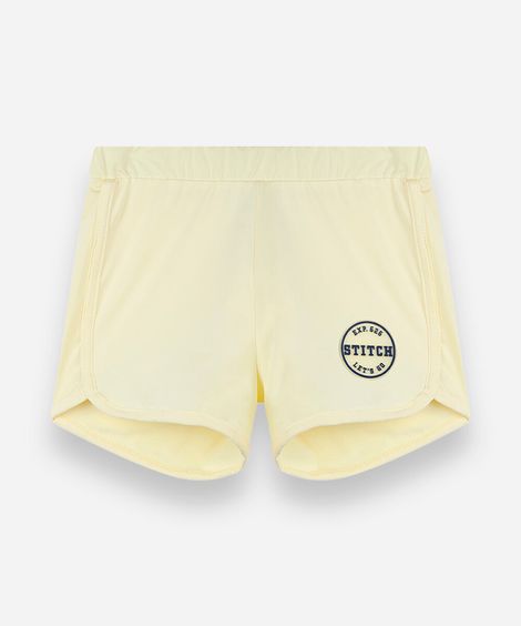 short runner infantil cós elástico stitich amarelo