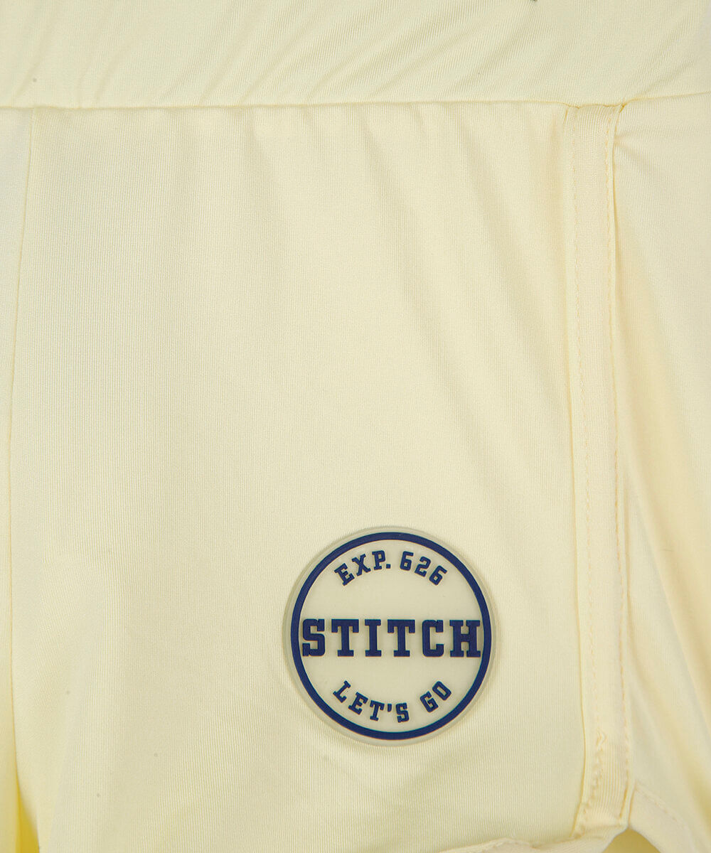 short runner infantil cós elástico stitich amarelo