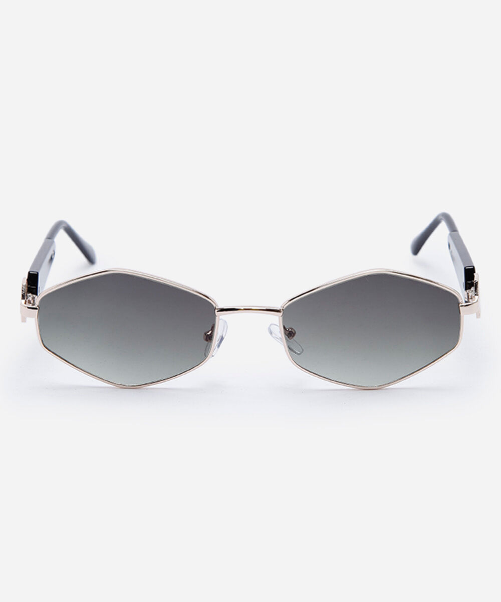 óculos de sol feminino oval de metal triton dourada