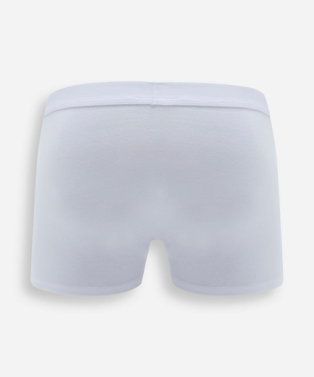 kit de 3 cuecas boxer masculinas em algodão peruano branco