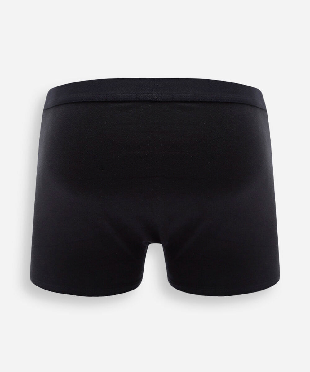 kit de 3 cuecas boxer masculinas em algodão peruano preto
