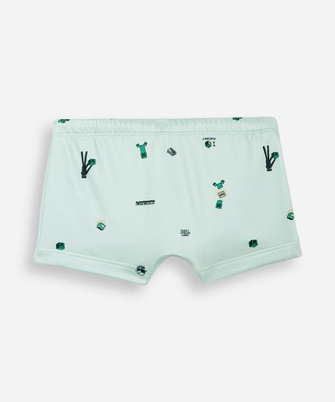 sunga boxer infantil minecraft verde