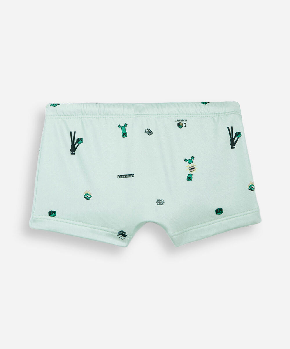 sunga boxer infantil minecraft verde