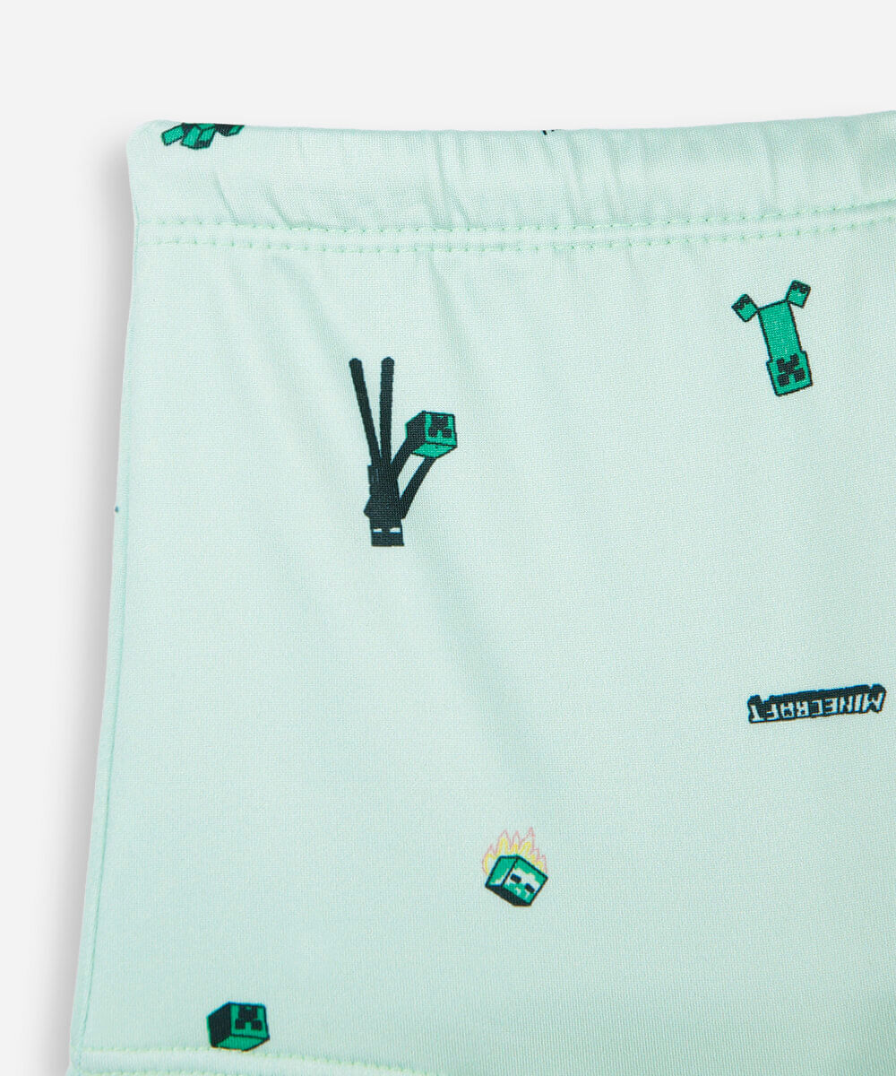 sunga boxer infantil minecraft verde