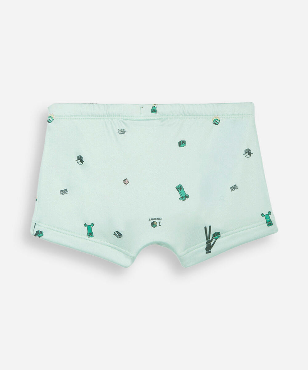 sunga boxer infantil minecraft verde