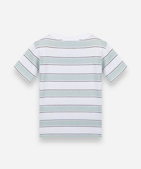 camiseta infantil de algodão manga curta listrada minecraft off white