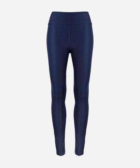calça legging esportiva juvenil de poliamida com bolso azul
