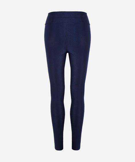 calça legging esportiva juvenil de poliamida com bolso azul