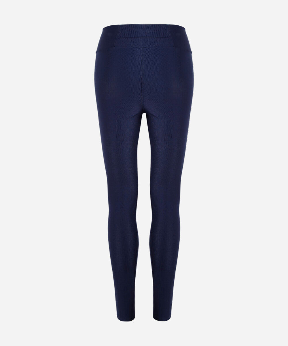 calça legging esportiva juvenil de poliamida com bolso azul
