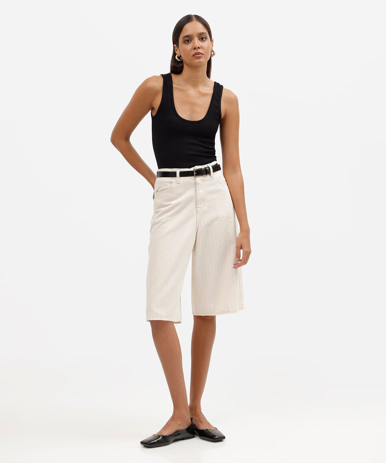regata feminina de viscose canelada preta