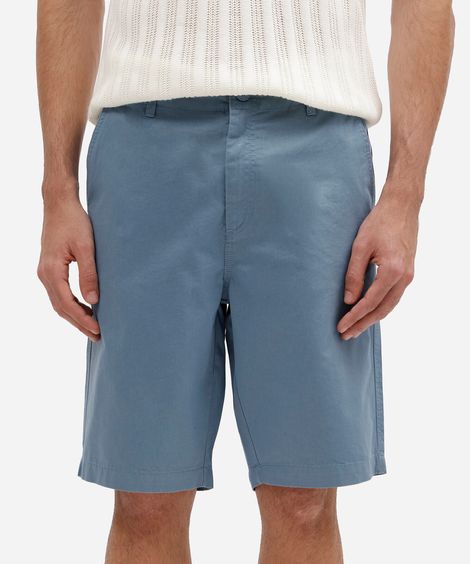 bermuda masculina reta chino azul