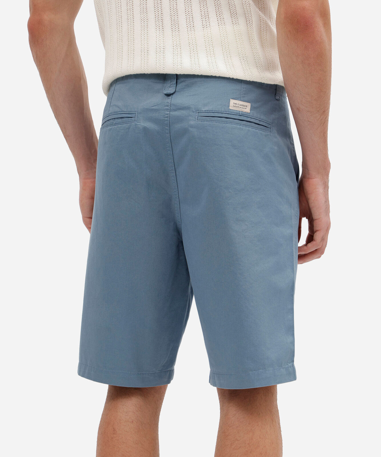 bermuda masculina reta chino azul