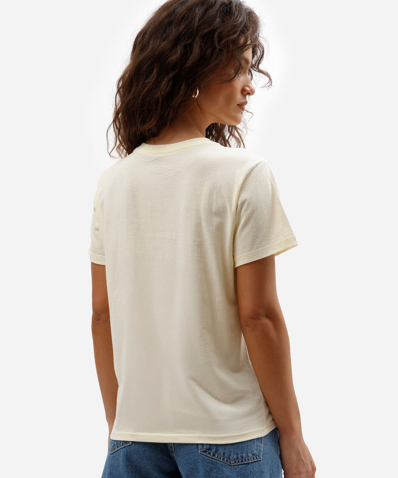 camiseta feminina de algodão manga curta signo virgem básica amarela