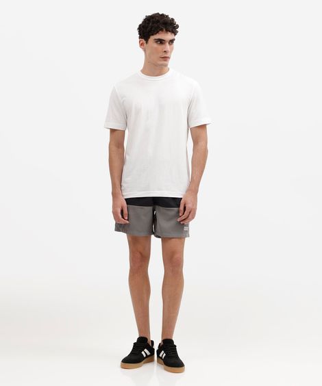 short masculino com recorte cós elástico preto
