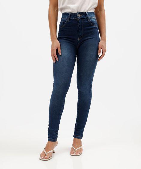 calça cigarrete feminina jeans sawary azul