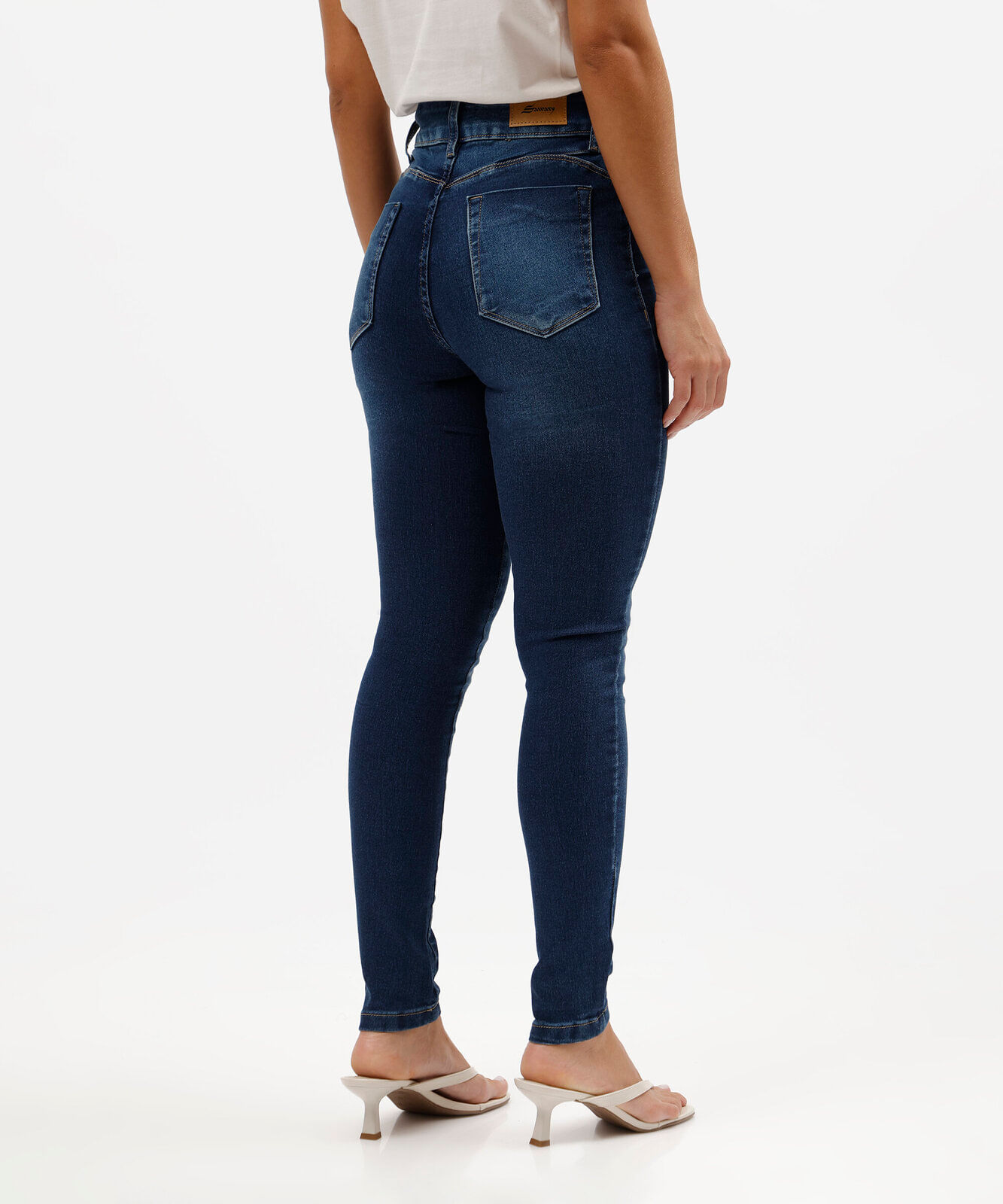 calça cigarrete feminina jeans sawary azul
