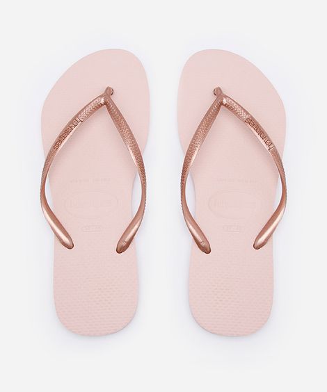 chinelo feminino slim havaianas rosa