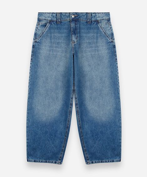 calça baggy juvenil jeans azul