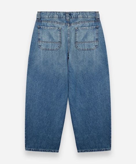 calça baggy juvenil jeans azul