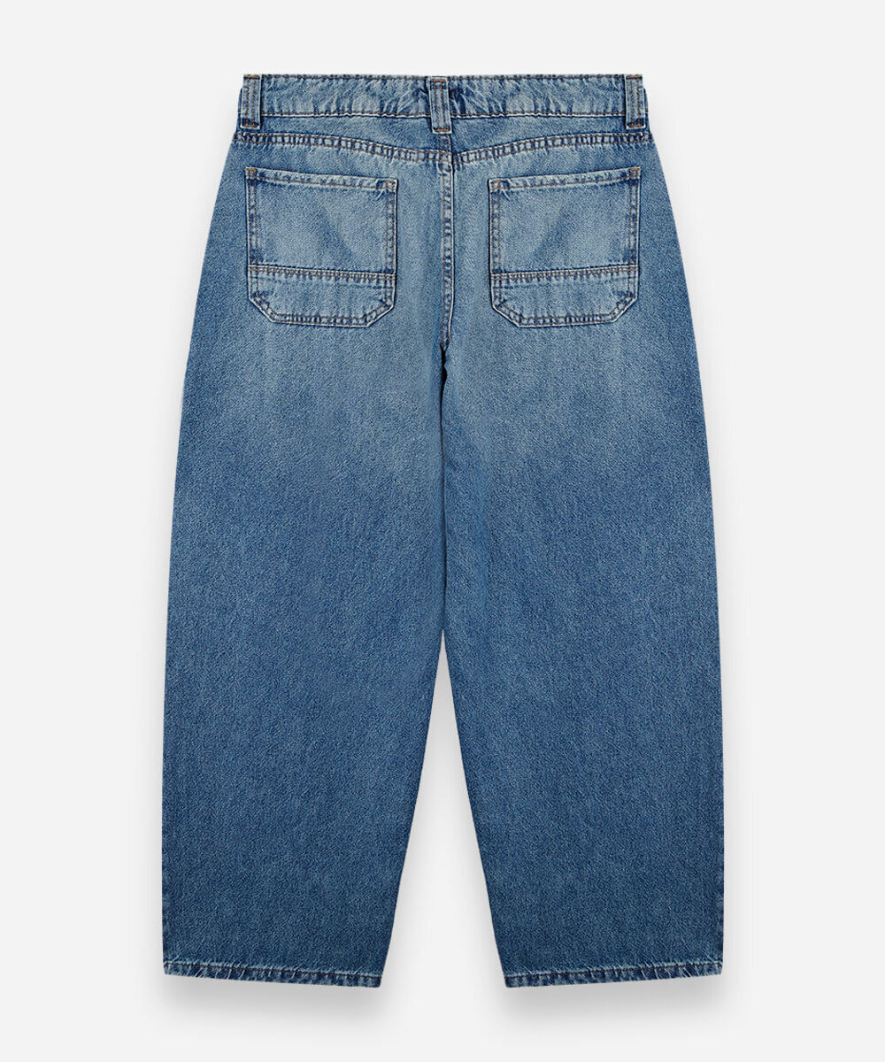 calça baggy juvenil jeans azul