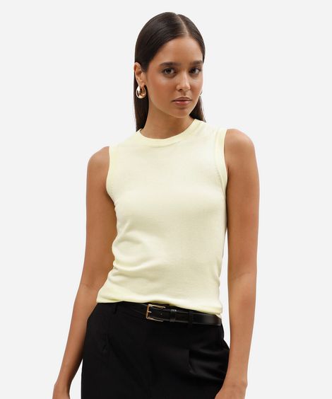 colete de tricô feminino alongado gola redonda verde