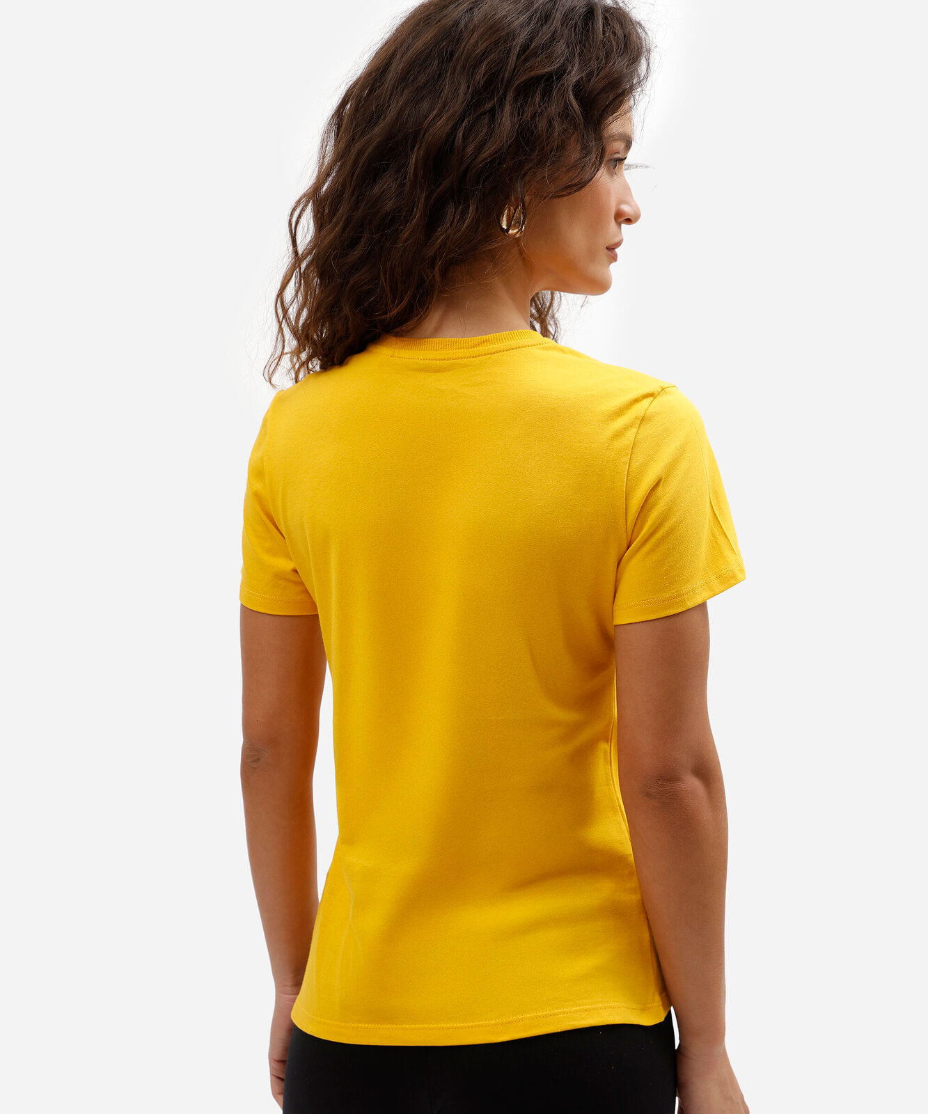 camiseta feminina de algodão estampada garfield amarela