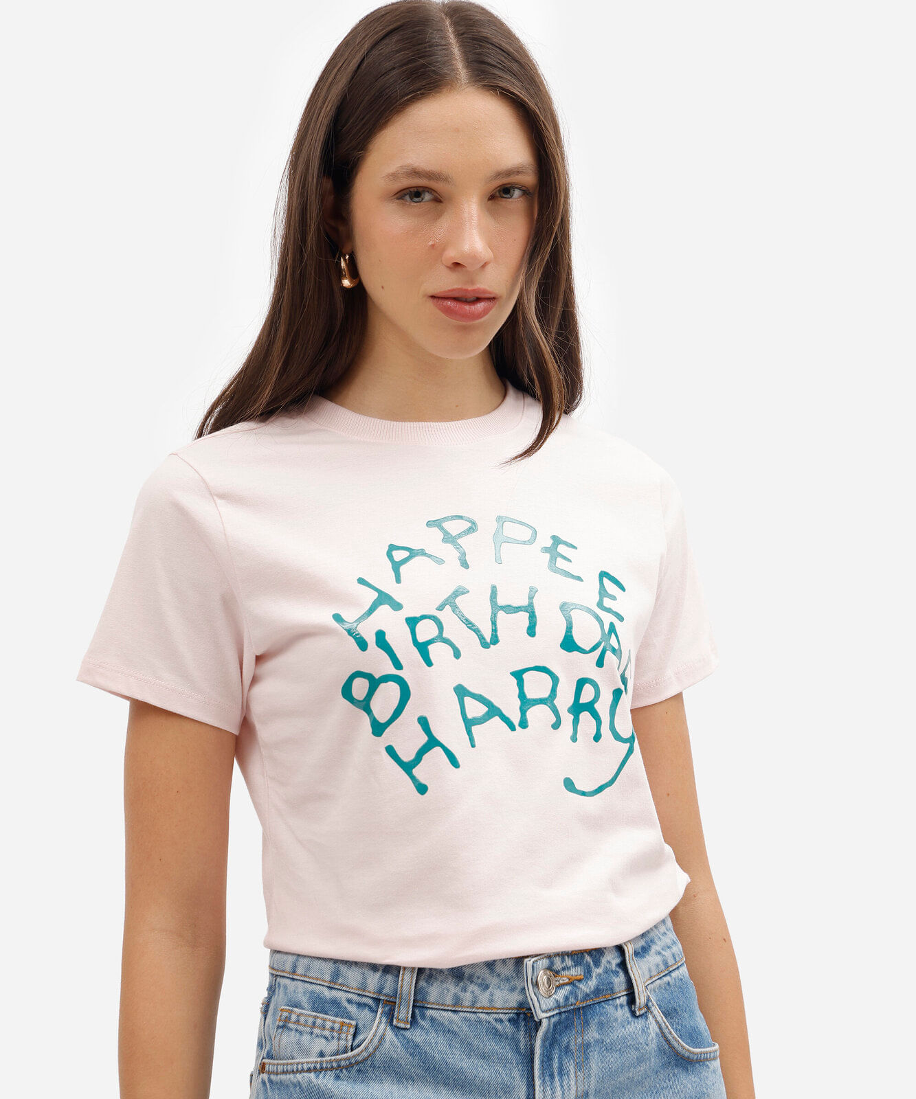 camiseta feminina de algodão manga curta harry potter rosa