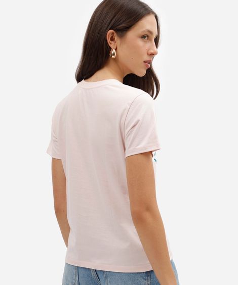 camiseta feminina de algodão manga curta harry potter rosa