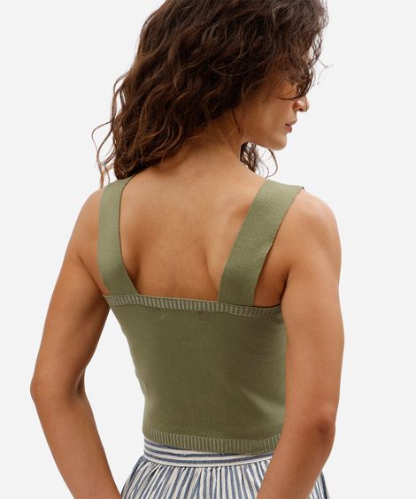 top cropped feminino de tricot verde