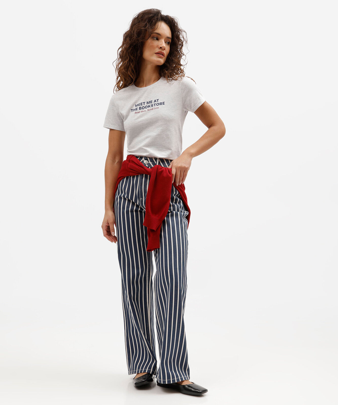 camiseta slim feminina com algodão manga curta estampada básica cinza
