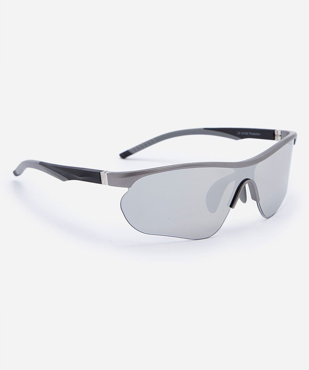 óculos de sol esportivo feminino de acetato cinza