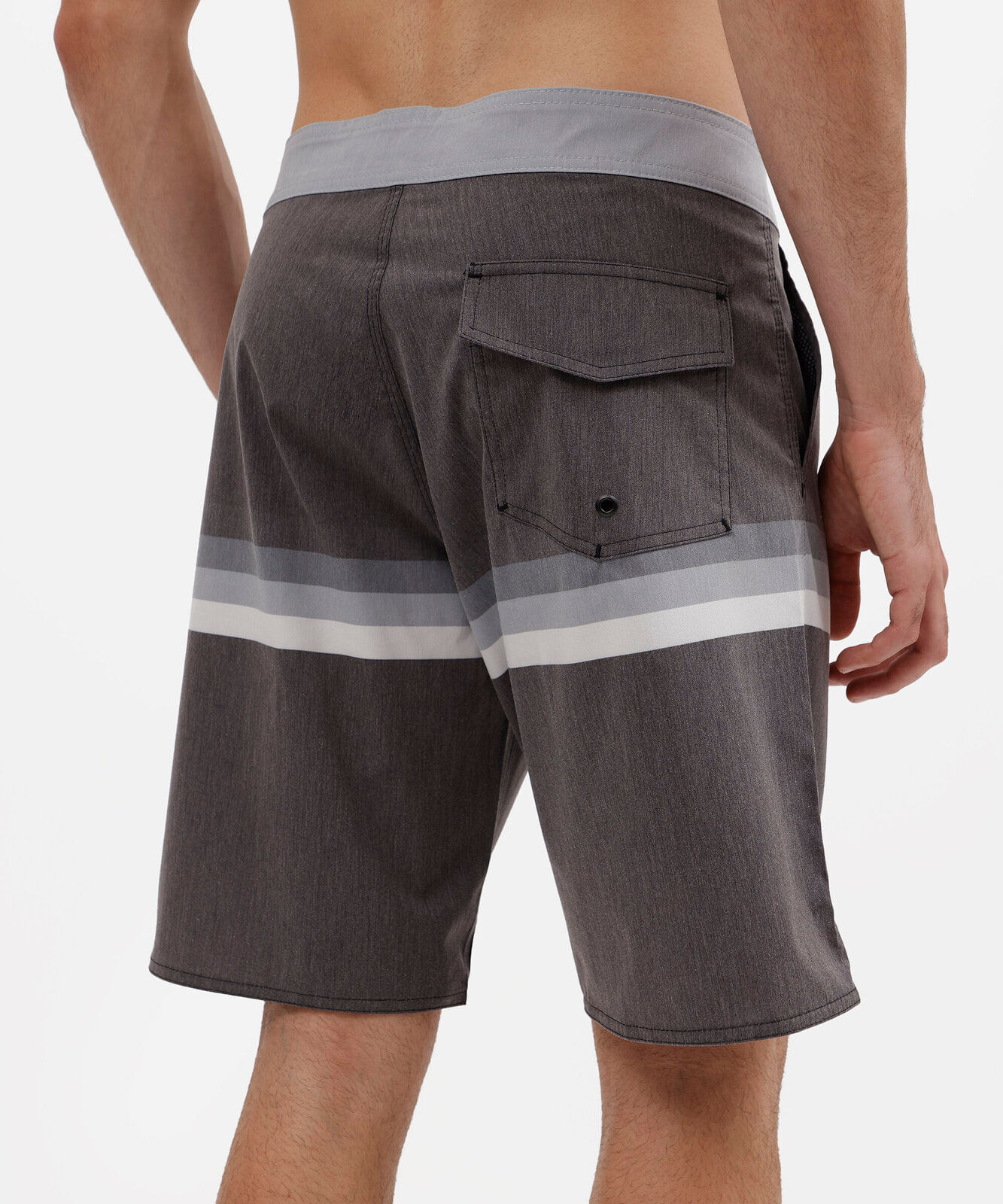 short boardshort masculino com listras preto