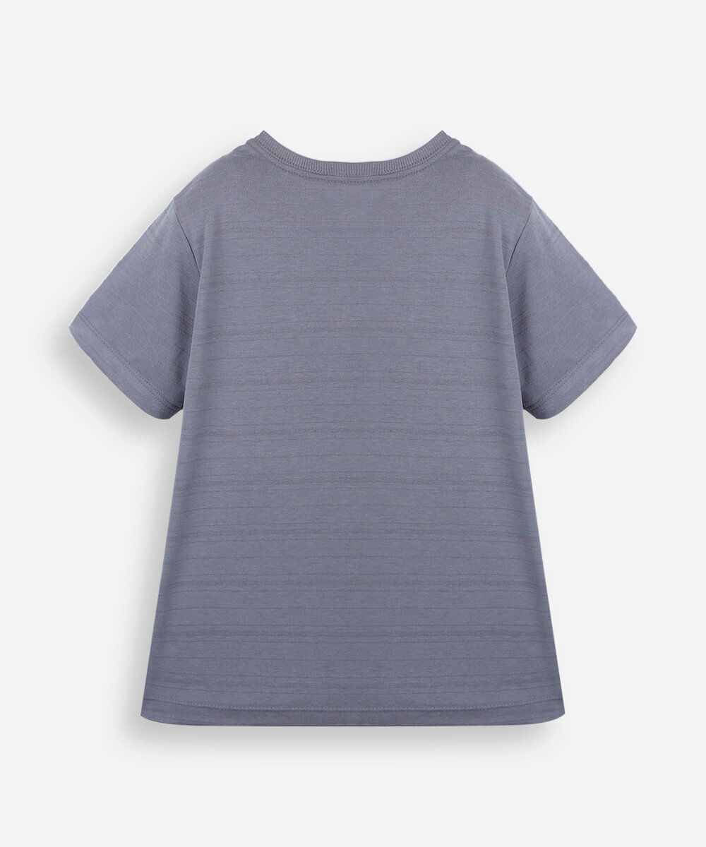 kit de 2 camisetas infantis com algodão manga curta texturizado colorido