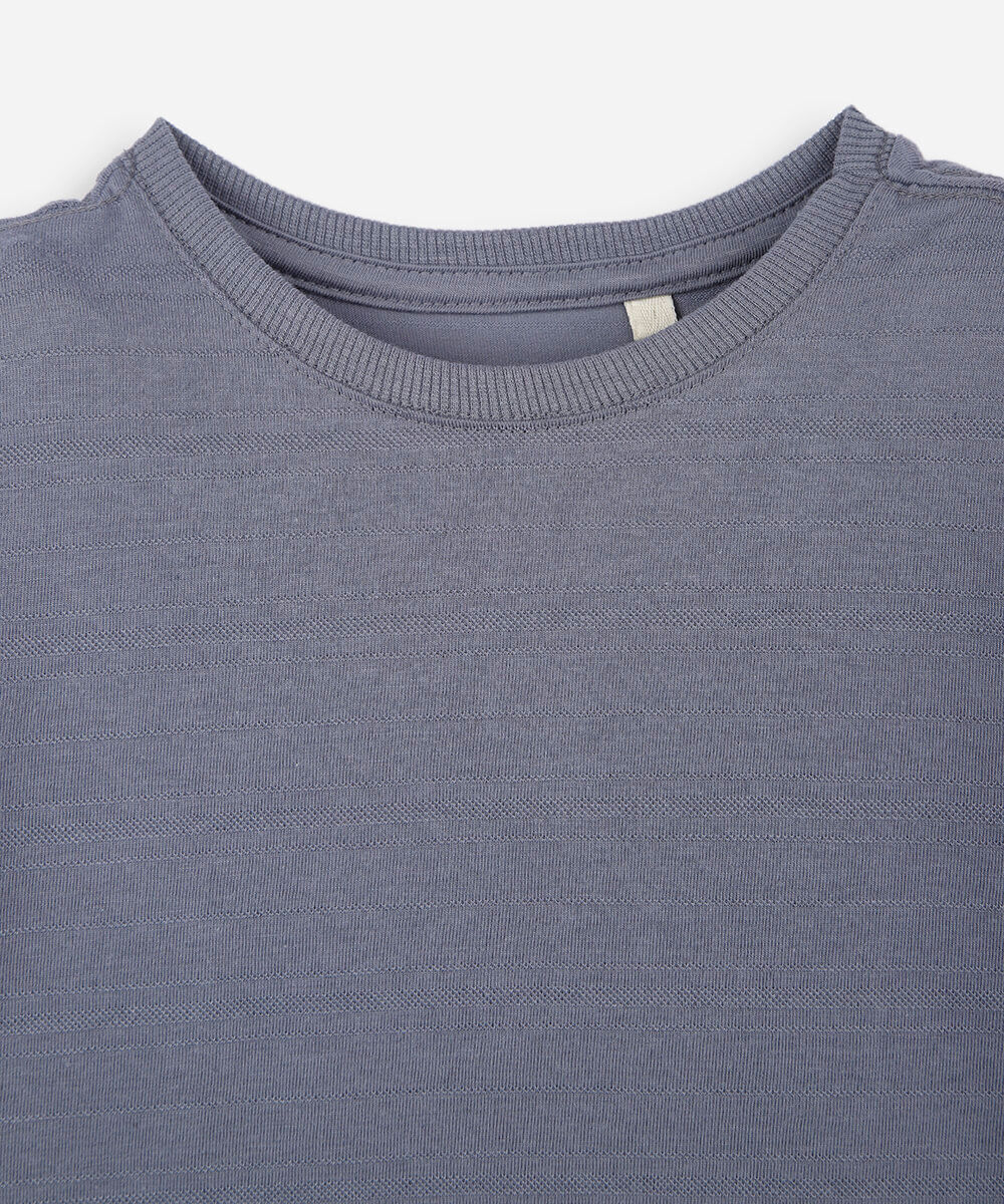 kit de 2 camisetas infantis com algodão manga curta texturizado colorido