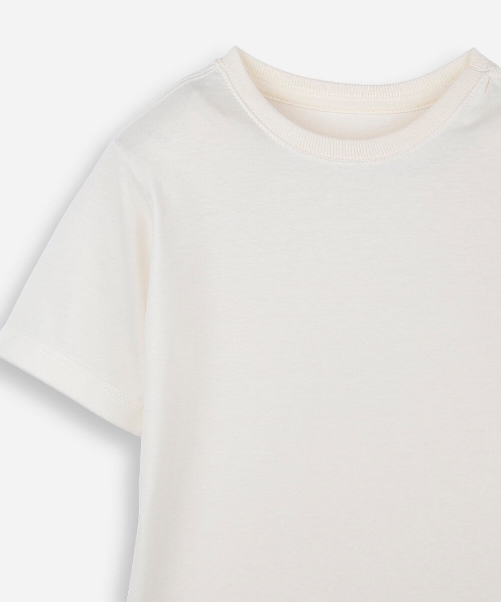 kit de 2 camisetas infantis com algodão manga curta texturizado colorido