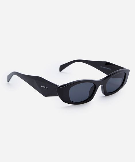 óculos de sol feminino gatinho de acetato triton preto