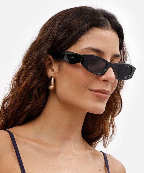 óculos de sol feminino gatinho de acetato triton preto