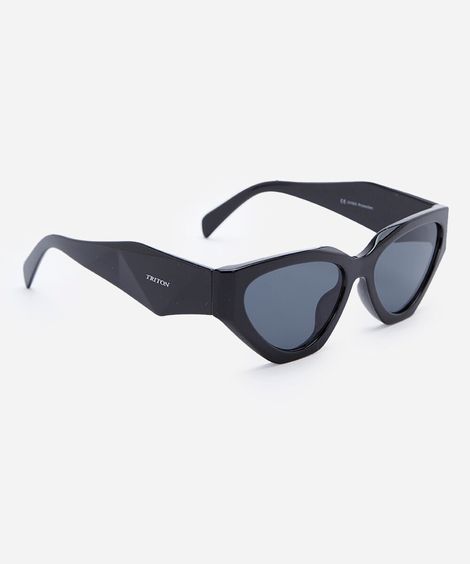 óculos de sol feminino gatinho de acetato triton preto
