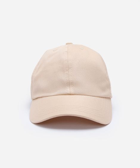boné feminino básico de sarja com aba curva bege