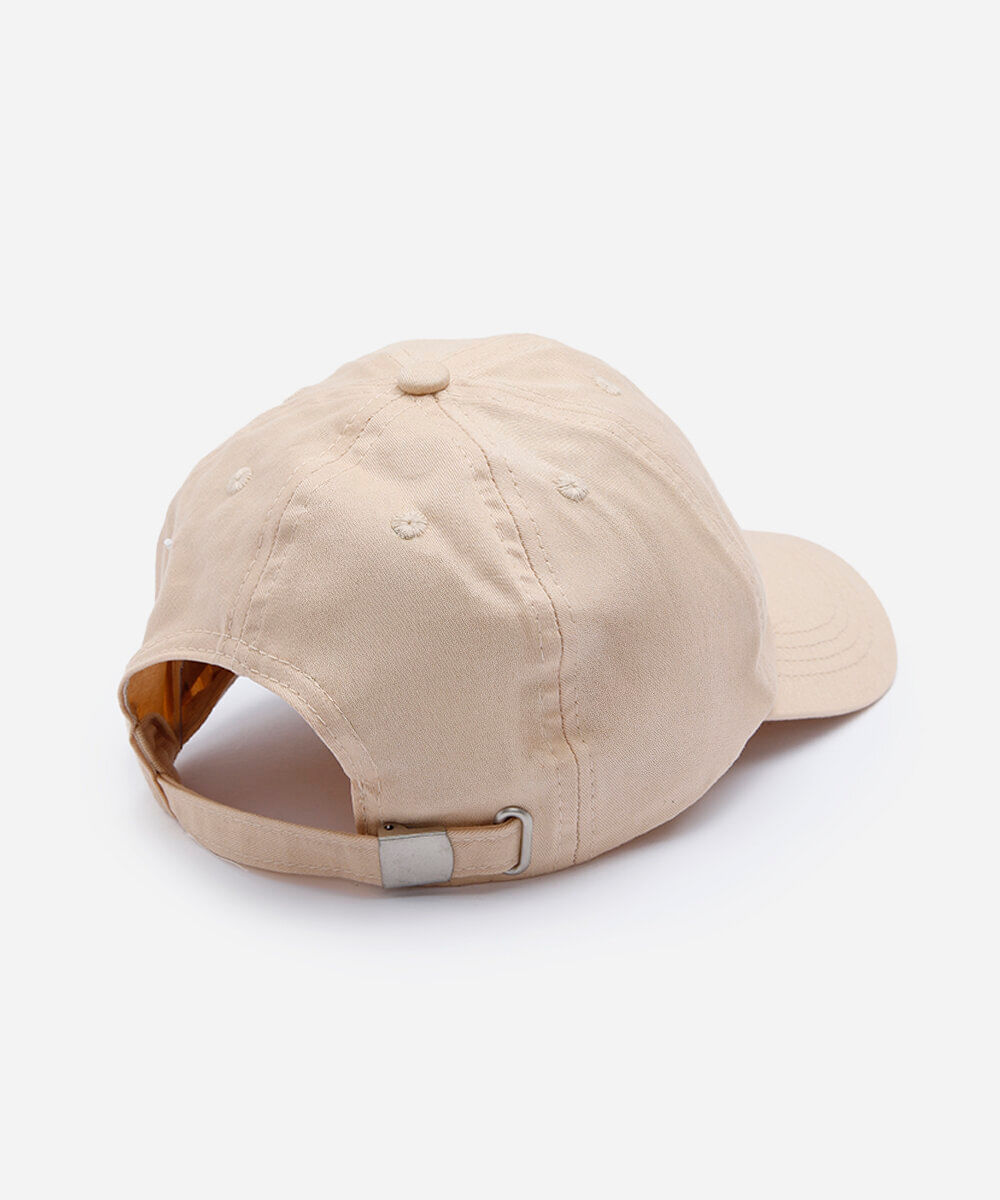 boné feminino básico de sarja com aba curva bege