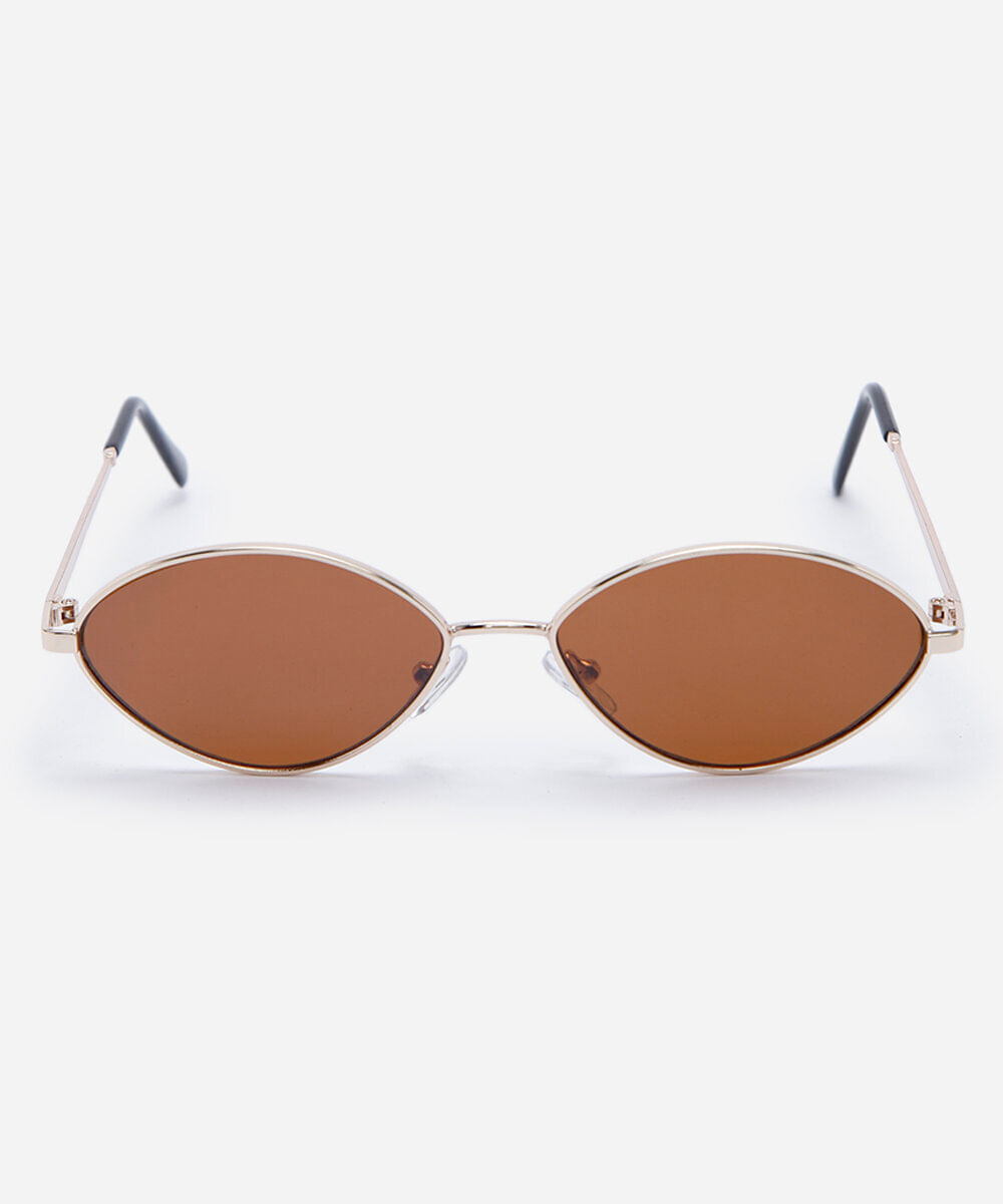 óculos de sol feminino gatinho de metal triton dourado