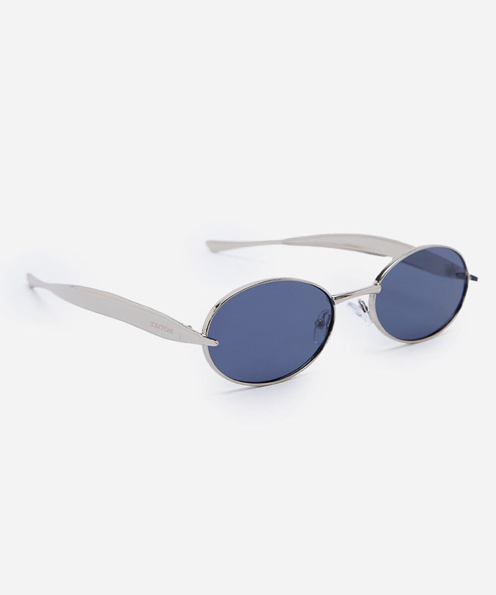 óculos de sol feminino oval de metal triton prata