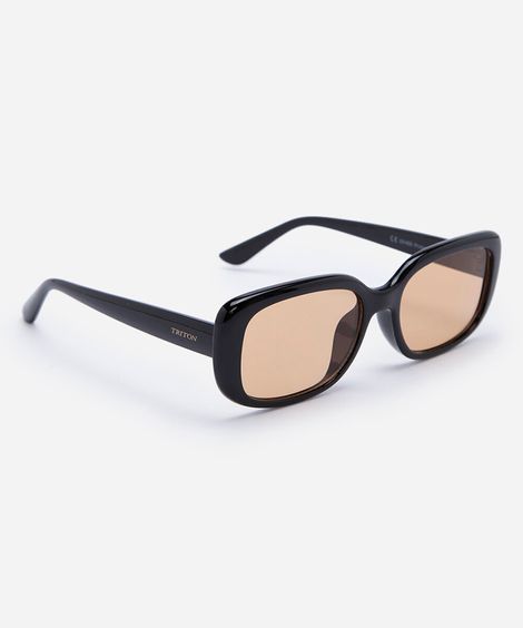 óculos de sol feminino quadrado de acetato triton preto