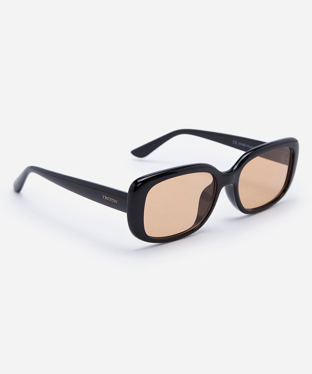 óculos de sol feminino quadrado de acetato triton preto