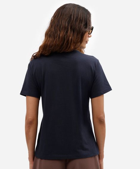 camiseta feminina de algodão com estampa coelho e saltitante azul