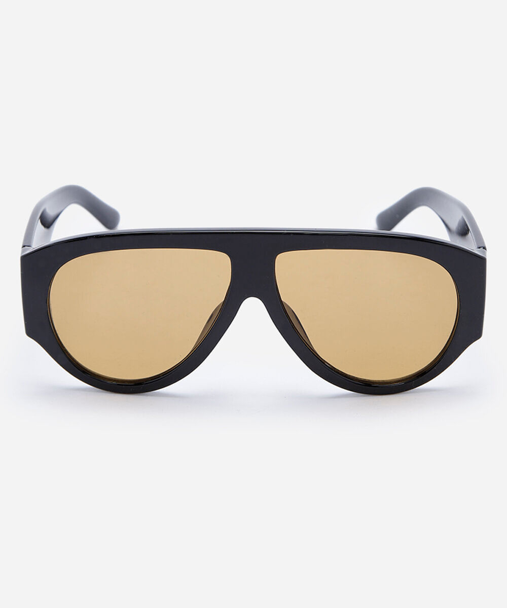 óculos de sol maxi aviador feminino de acetato preto